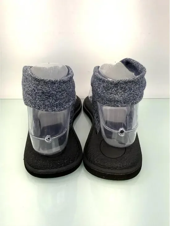 Sanuk Yoga Sling Sandals Women’s Black Blue Fabric Thong Comfort Flat Slip On 9 - Picture 5 of 8